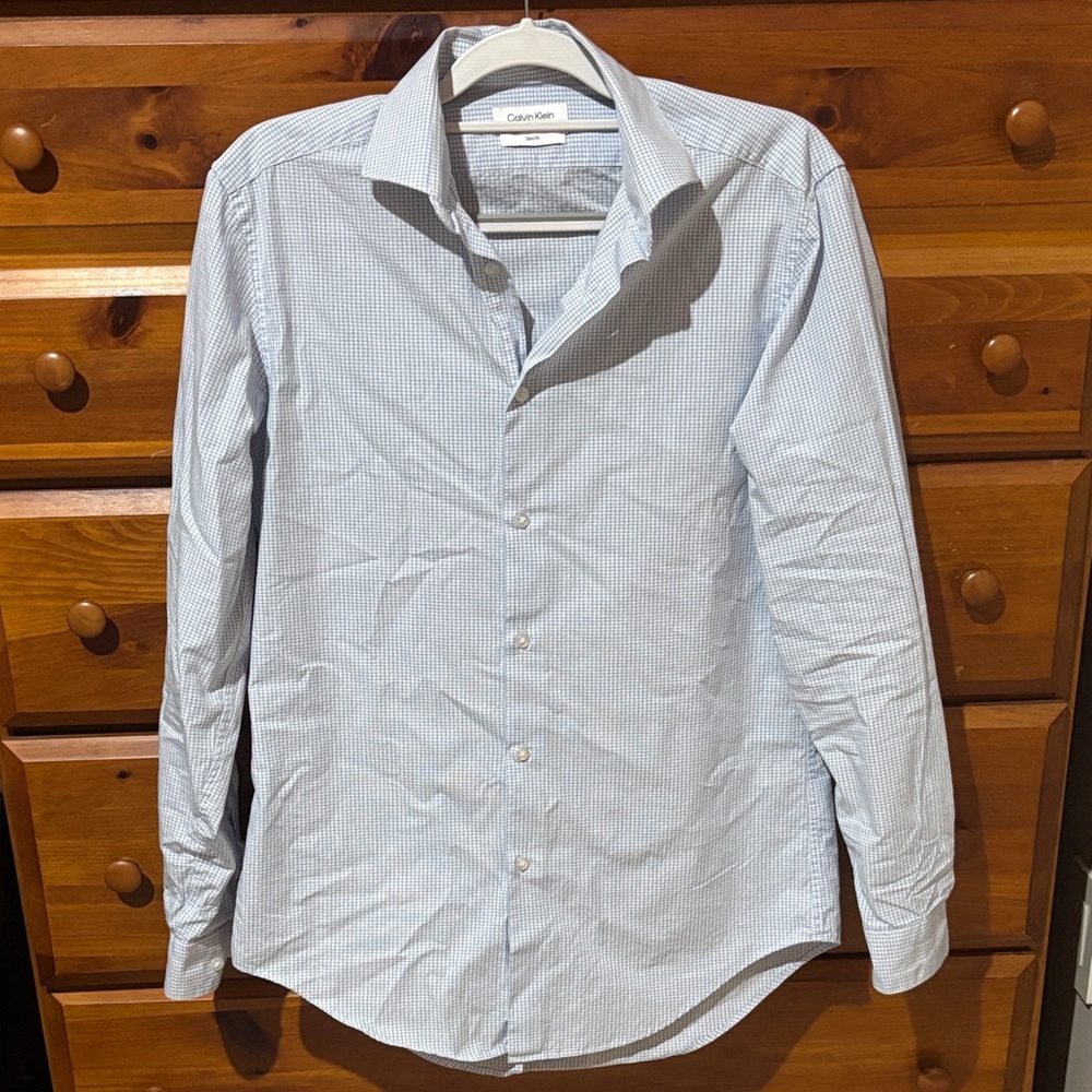 Calvin Klein Men's Light Blue Dress Shirt
